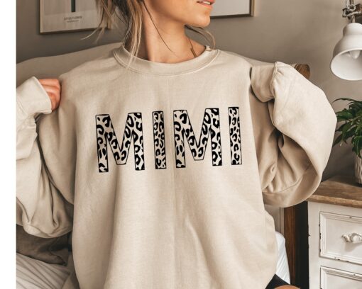 leopard print mimi sweatshirt for mothers day cute gift for mom personalized mimi shirt unique mothers day apparel vojqr