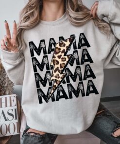 leopard print mom sweatshirt for mothers day best mom ever tee birthday gift for new moms cute mama shirt sph7j