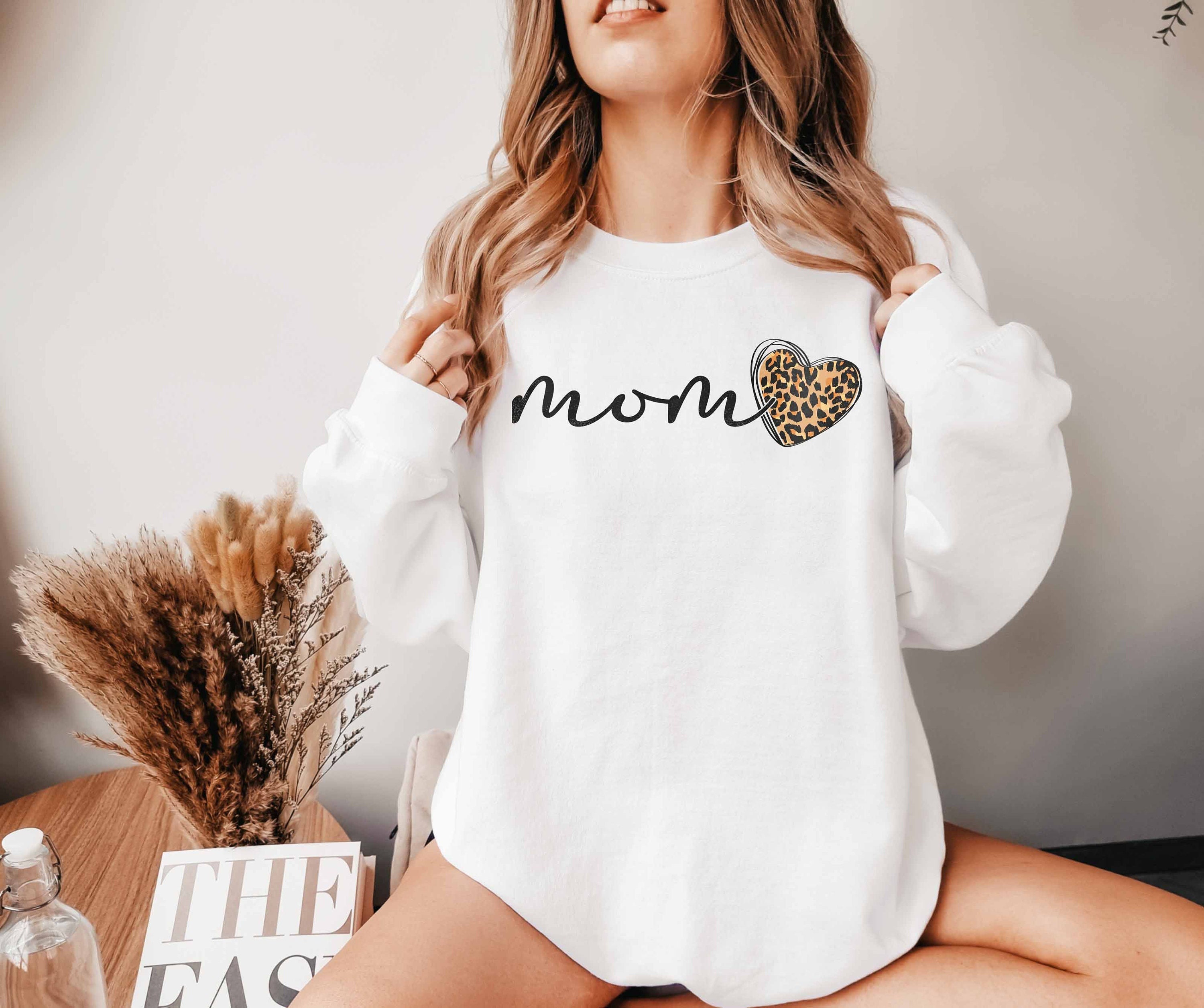 leopard print mom sweatshirt for mothers day cute mom life sweater with heart design best mom ever apparel fmb8f scaled