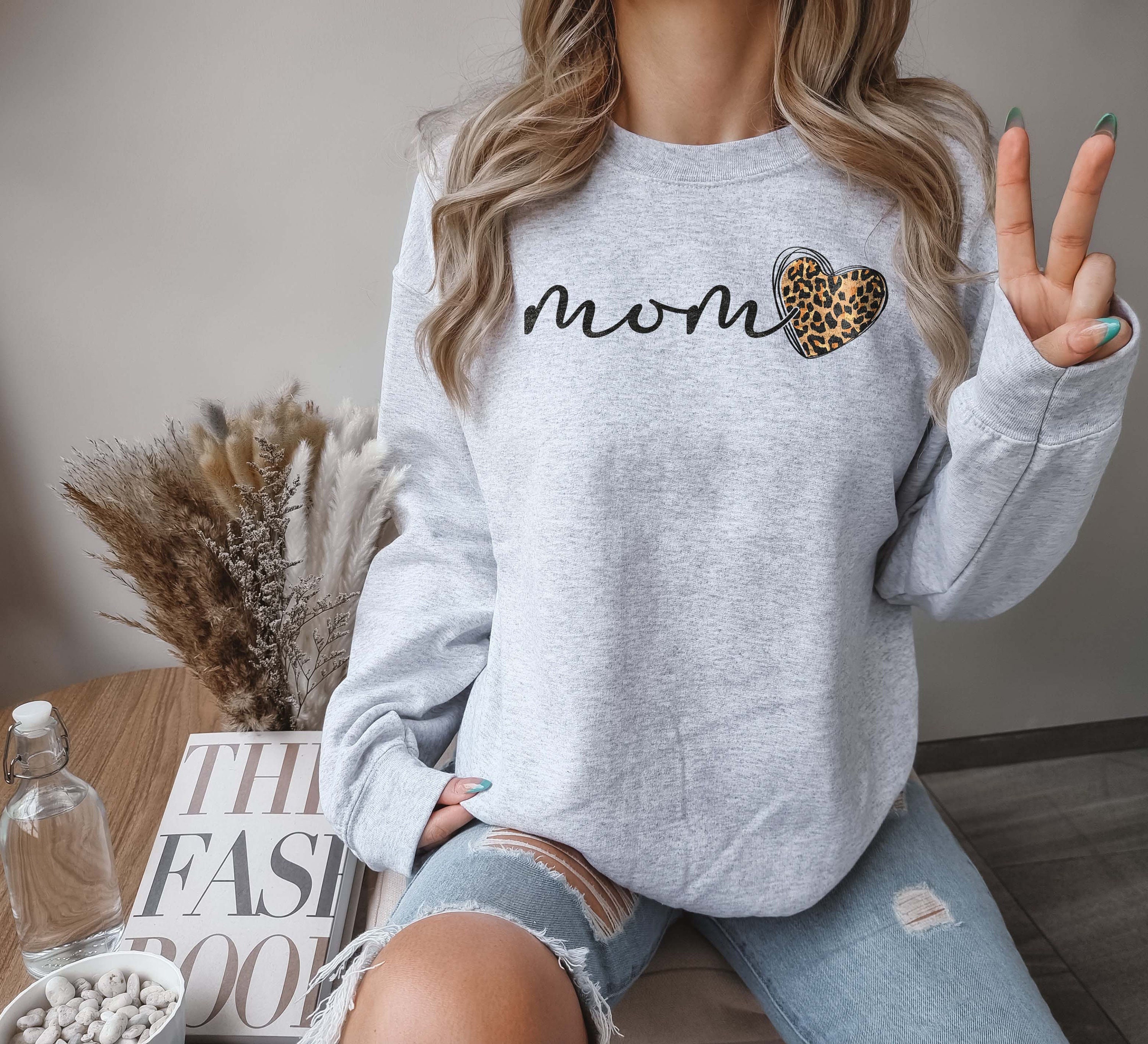 leopard print mom sweatshirt for mothers day cute mom life sweater with heart design best mom ever apparel lubyd scaled