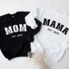 lesbian mom sweatshirt for pregnancy reveal mama est 2025 lgbtq announcement two moms same sex family design zftld