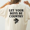 Let Your Boys Be Country Graphic Tee for Women Moms Retro Western T-Shirt Trendy Nashville Style