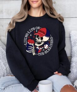 living life on the bleachers mama shirt sports mama sweatshirt skull tee softball mom life shirt for sports moms d8q9m