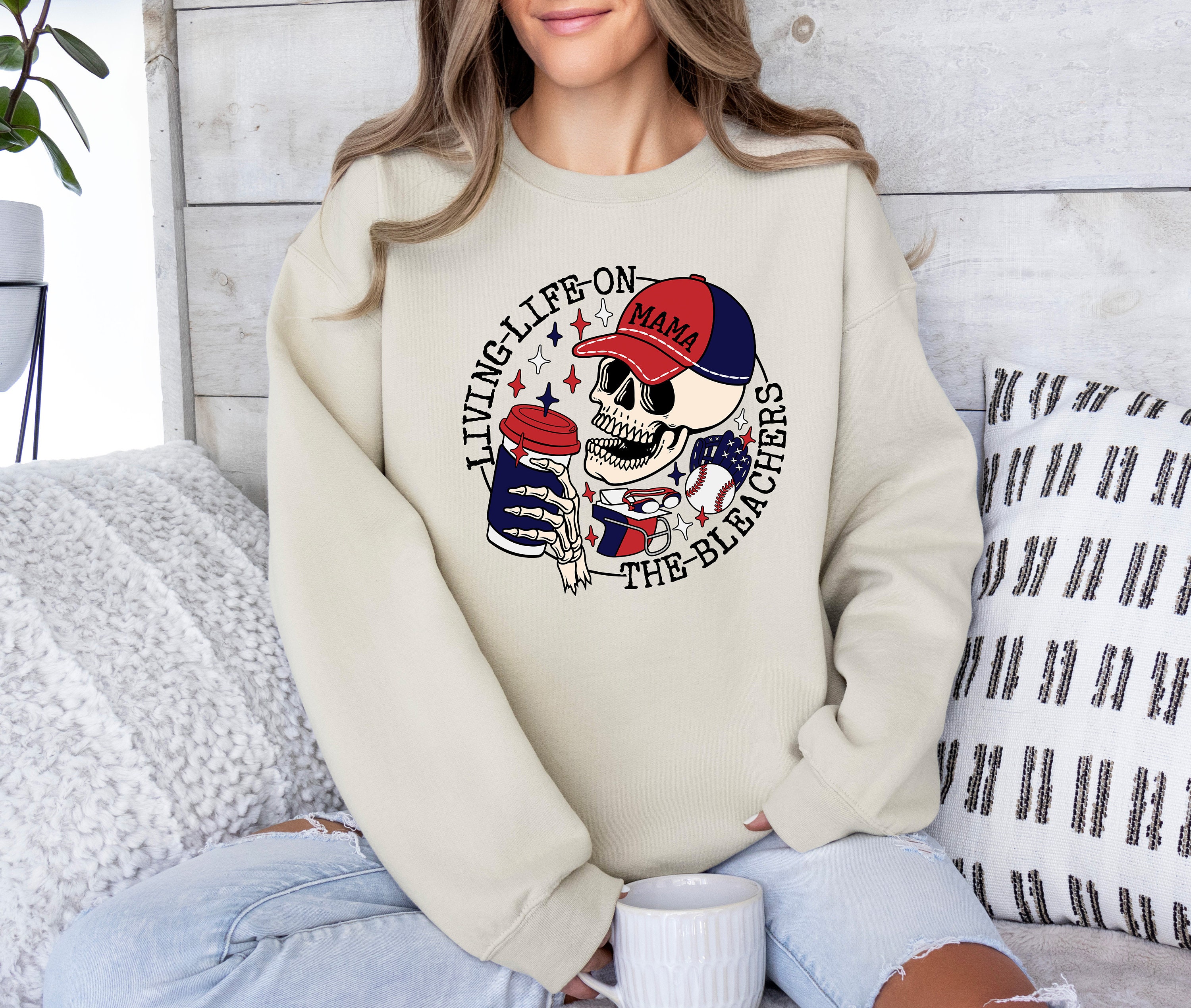 living life on the bleachers mama shirt sports mama sweatshirt skull tee softball mom life shirt for sports moms xwxyd scaled