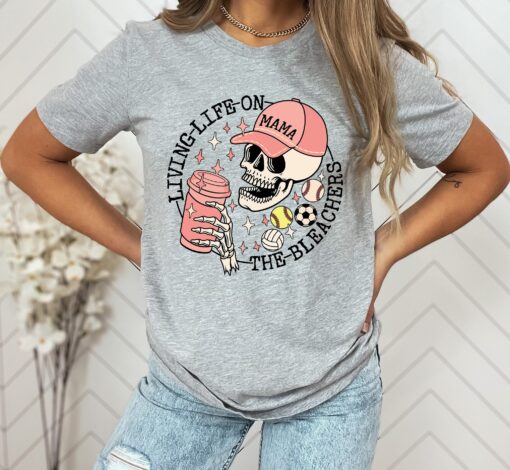 living life on the bleachers mom shirt baseball soccer softball sports tee for moms best mom ever apparel