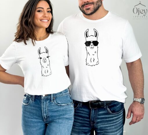 llama couples t shirt mama llama and dada llama tee funny cute unisex shirt for llama lovers unique gift idea qdtyk