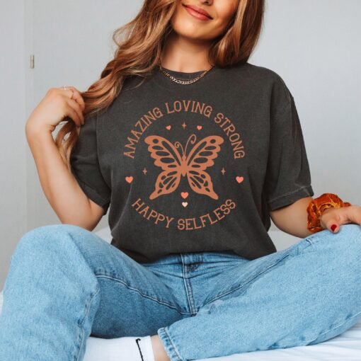 loving mom t shirt with butterfly design cute mother shirt for mom life love yourself tee best mom ever shirt a86jq