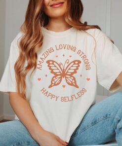 loving mom t shirt with butterfly design cute mother shirt for mom life love yourself tee best mom ever shirt cwdab