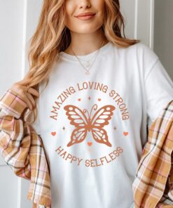 loving mom t shirt with butterfly design cute mother shirt for mom life love yourself tee best mom ever shirt g6p4b