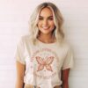Loving Strong Mom Butterfly Shirt Cute Mom T-Shirt for Mothers Day Best Mom Ever Gift Unique Mom Life Tee