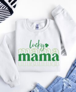 lucky mama hoodie for mothers day shamrock sweatshirt st patricks day gift for her cute mom life sweater nlniz