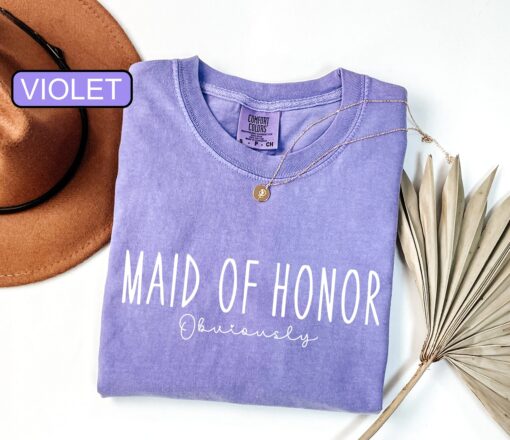 maid of honor shirt funny t shirt for bridal party matching team bride gifts bridesmaid outfit comfort colors tee tmvjn scaled