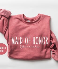 maid of honor sweatshirt for bridesmaids bachelorette party gifts trendy bridal shower outfit and bride apparel bkgyj