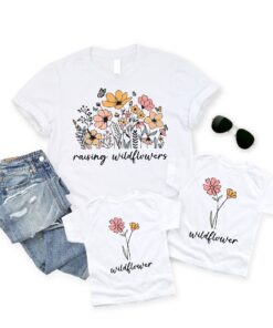 mama and baby shirt set matching mommy and me toddler tee raising wildflowers new mom shirt for mother daughter outfits zghb6