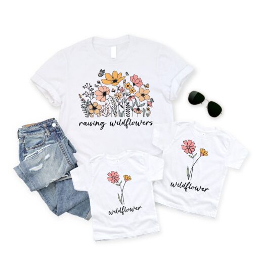 mama and baby shirt set matching mommy and me toddler tee raising wildflowers new mom shirt for mother daughter outfits zghb6