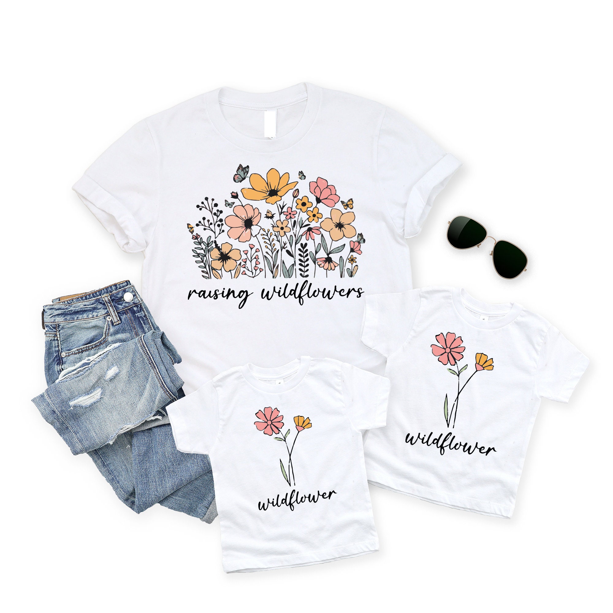 mama and baby shirt set matching mommy and me toddler tee raising wildflowers new mom shirt for mother daughter outfits zghb6