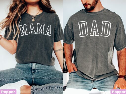 mama and dad shirts matching set vintage varsity t shirt for new parents mothers day gift fathers day shirt dorfi