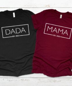 mama and dada est 2023 matching shirts new mom and dad announcement tee unique parent gift for new parents ewl3w