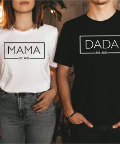 mama and dada est 2023 matching shirts new mom and dad announcement tee unique parent gift for new parents mc41h