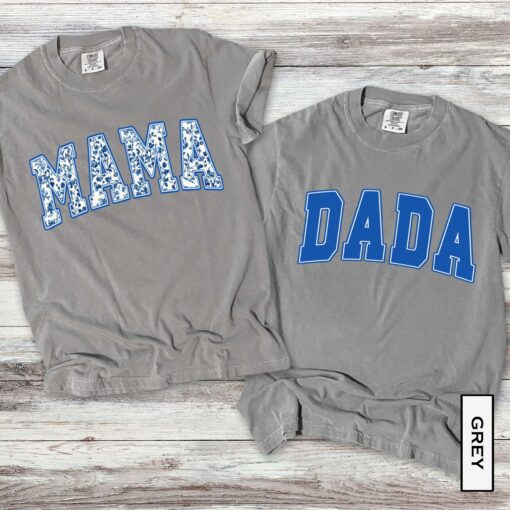 mama and dada shirt for new parents mothers day varsity font couple shirt cute mom life apparel obafz scaled