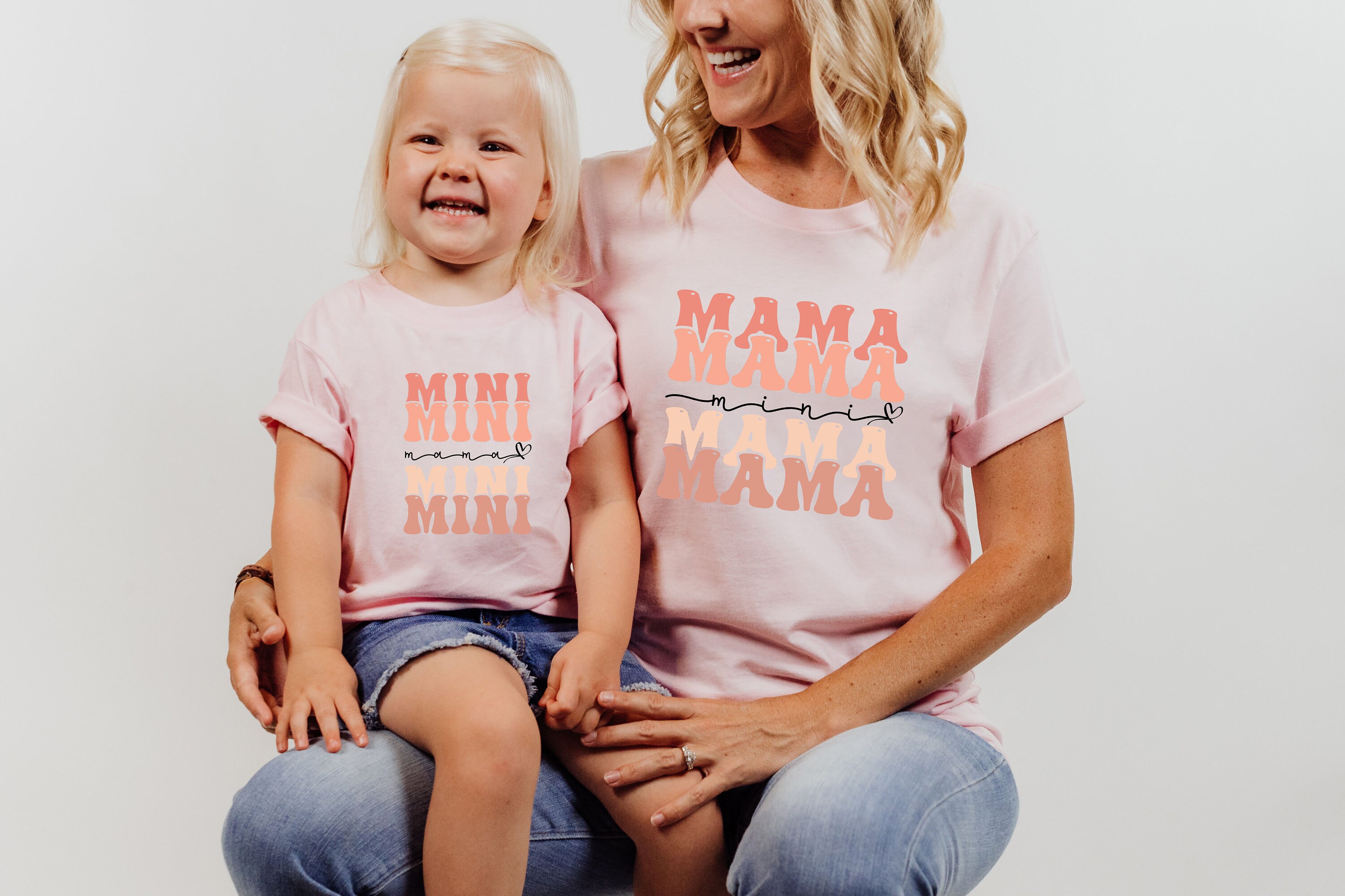 mama and mini matching shirts set retro style mama mini t shirt and sweatshirt for mother and child outfits 24hkx scaled