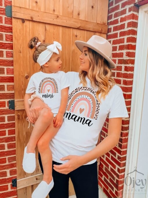 mama and mini rainbow heart shirts matching mom and me bodysuit mother to be shirt family gift for mothers day vwwdi scaled