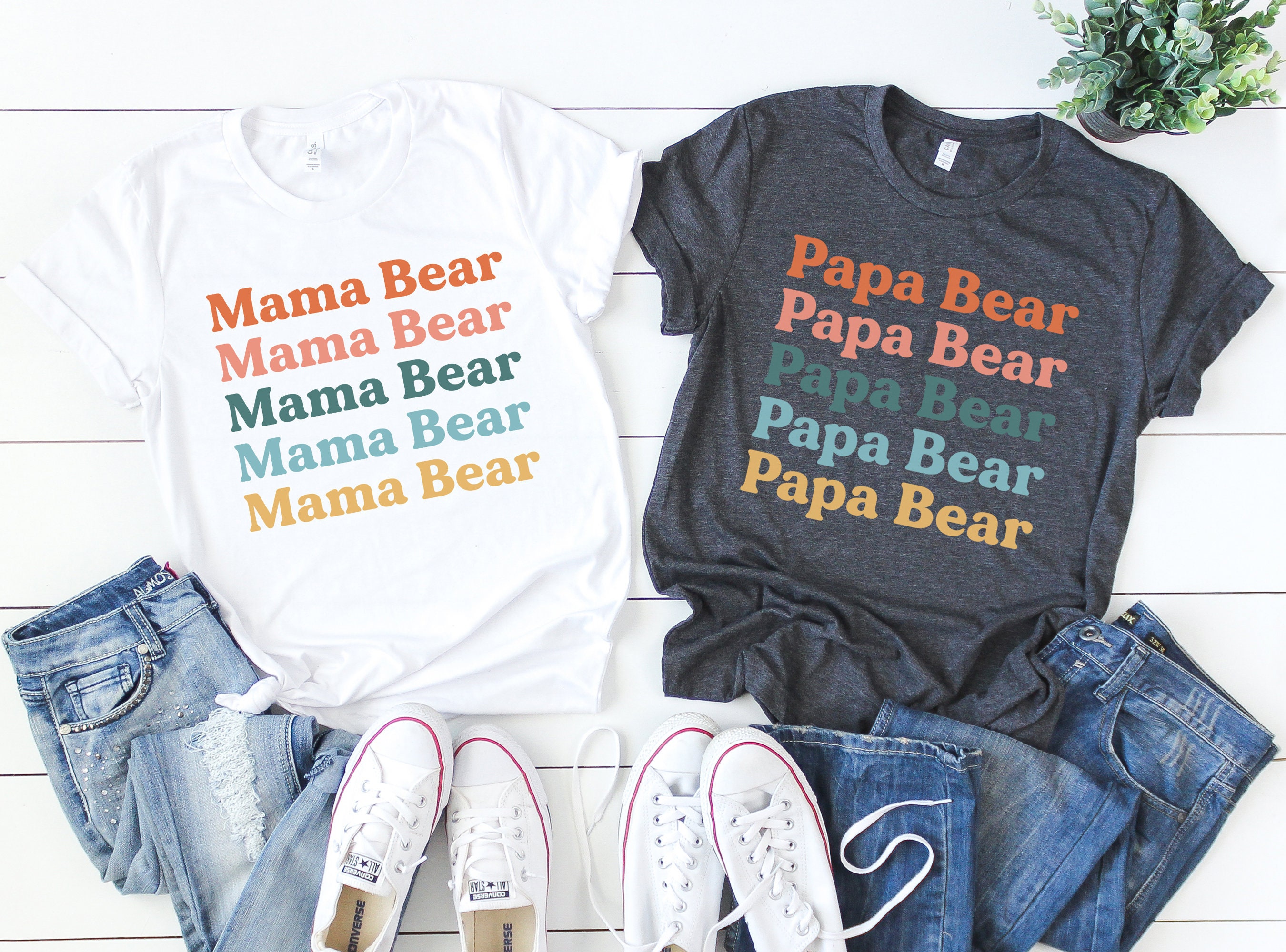 mama bear papa bear baby bear matching shirts for family outfits mommy and me pregnancy tee baby romper set mxo27 scaled