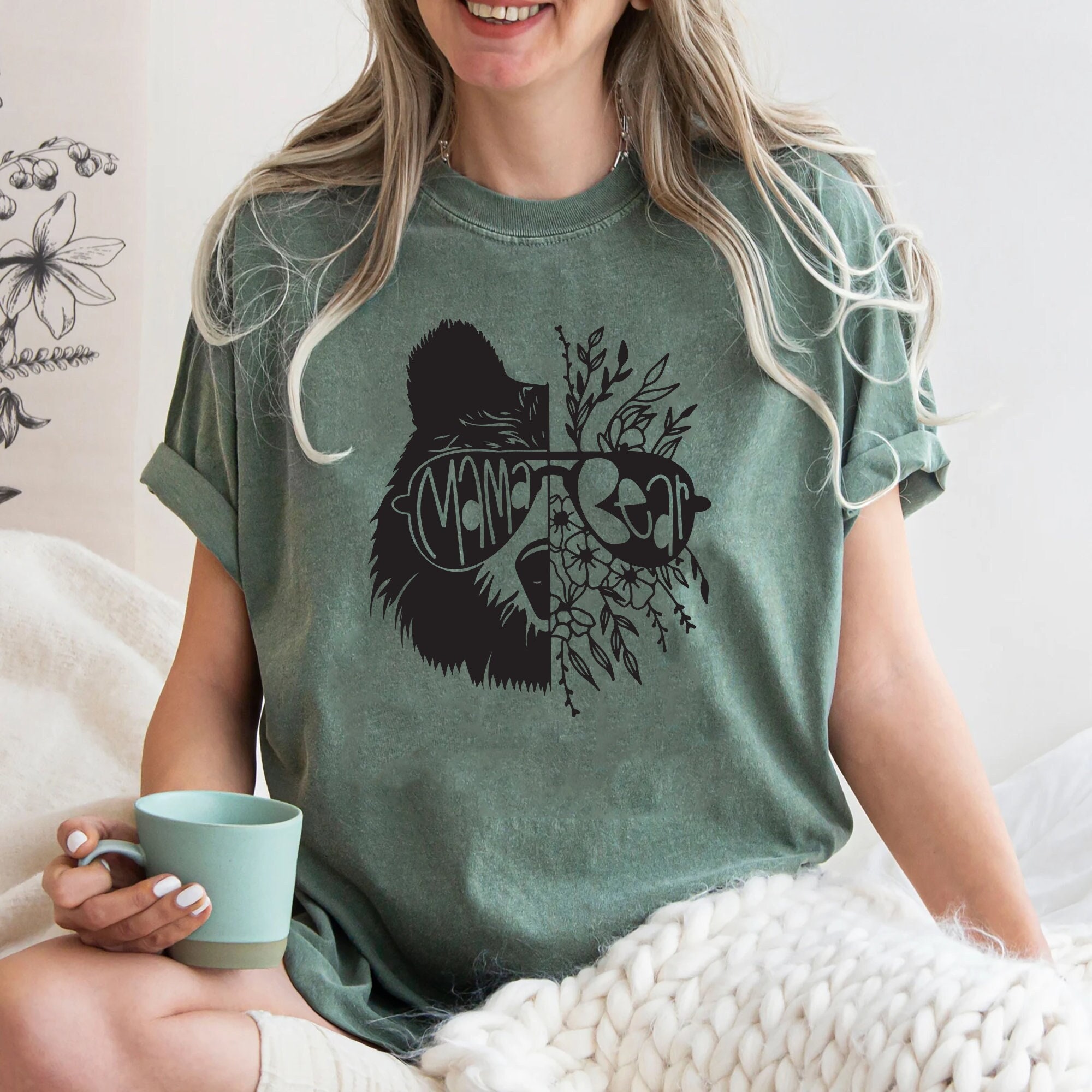 mama bear shirt for moms cute pregnancy reveal shirt baby shower gifts mothers day gift idea natural animal design mhhov