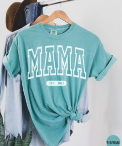 mama est 2023 shirt custom t shirt for new moms first mothers day pregnancy announcement cute mom life tee zybfp