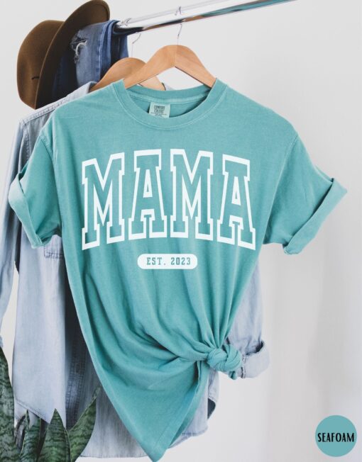 mama est 2023 shirt custom t shirt for new moms first mothers day pregnancy announcement cute mom life tee zybfp