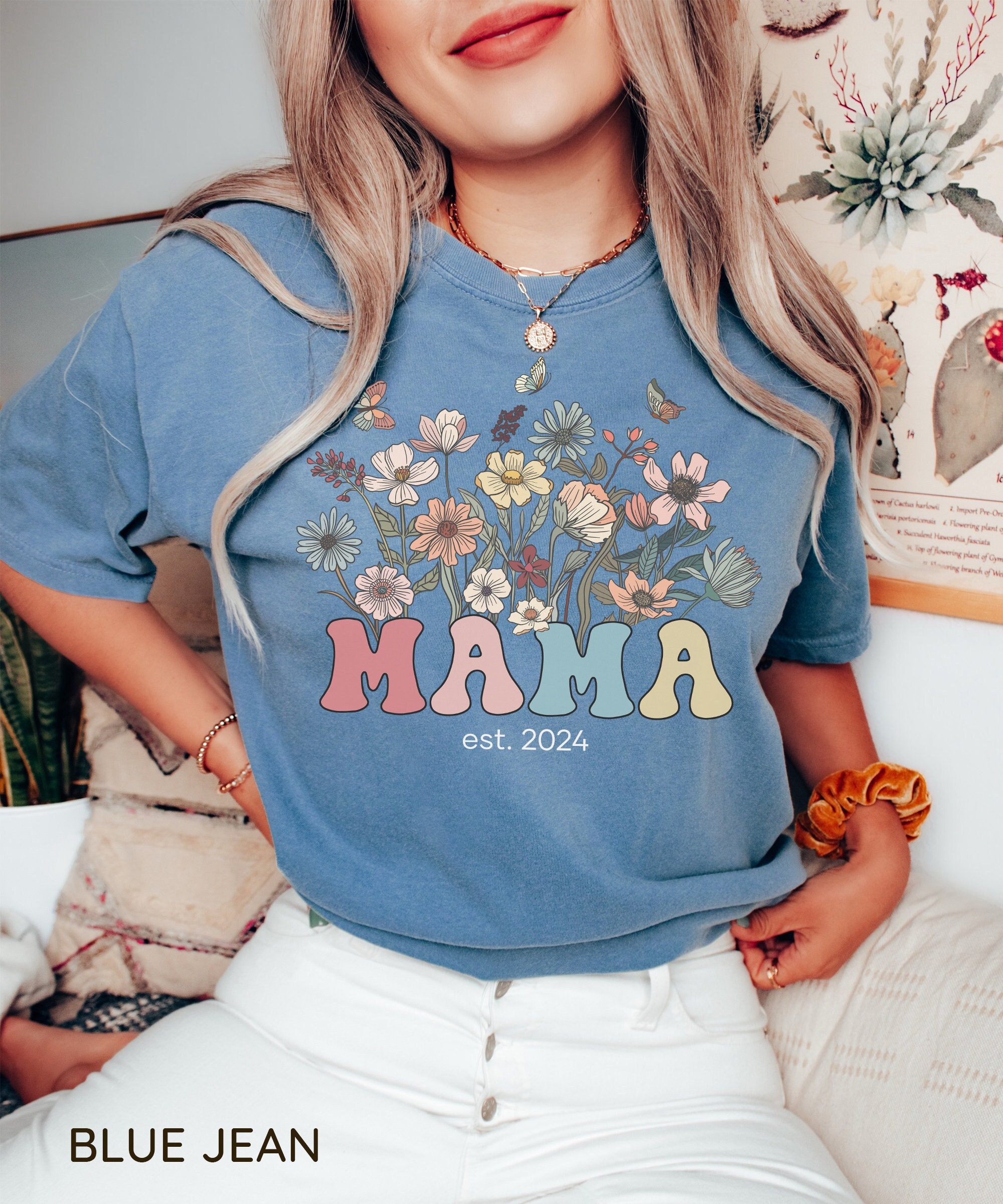 mama est 2024 shirt custom t shirt for new moms mothers day gift baby shower gift funny mom shirt 9dwft