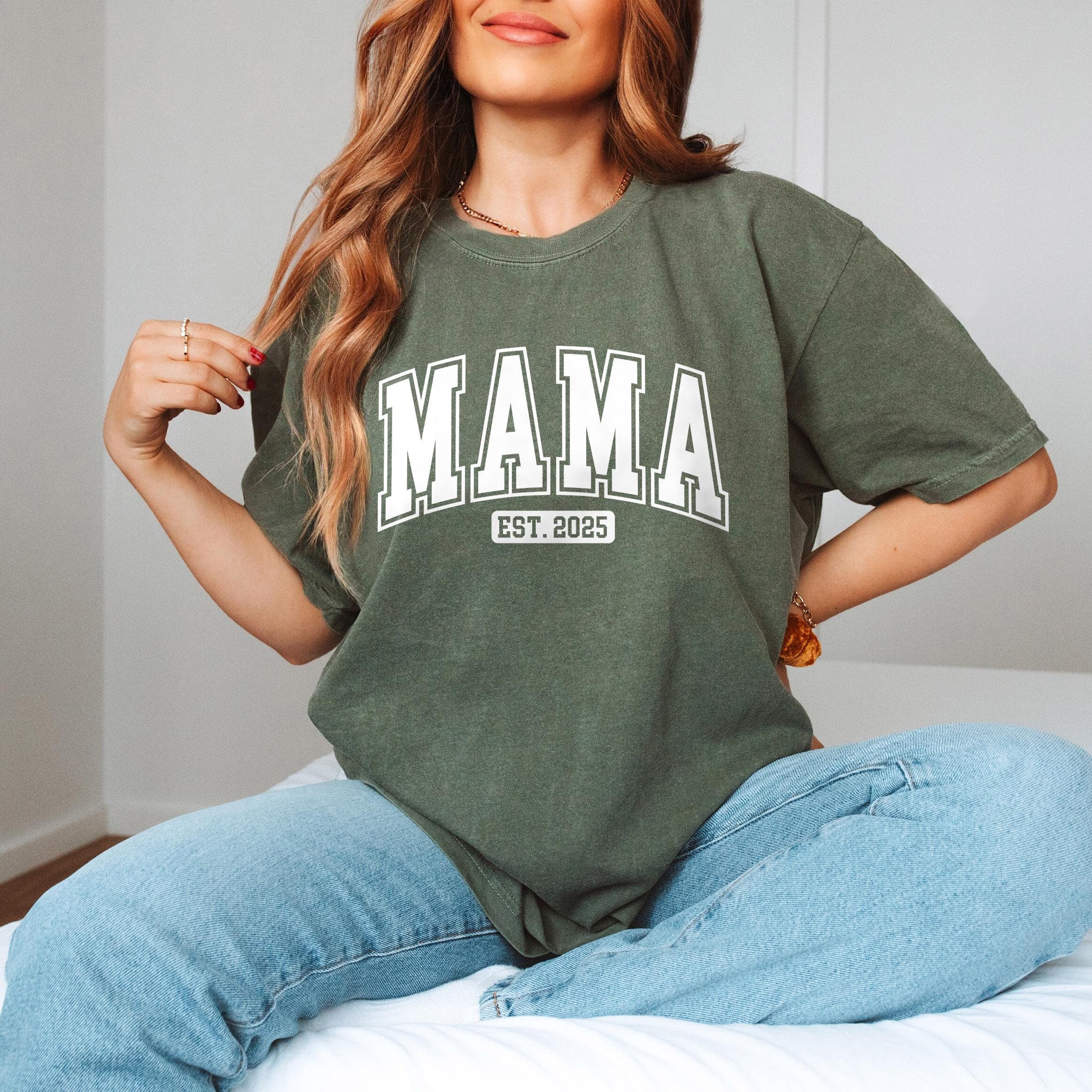 mama est 2025 shirt for new moms oversized comfort colors t shirt perfect for mothers day and mama to be celebrations 1a0p3