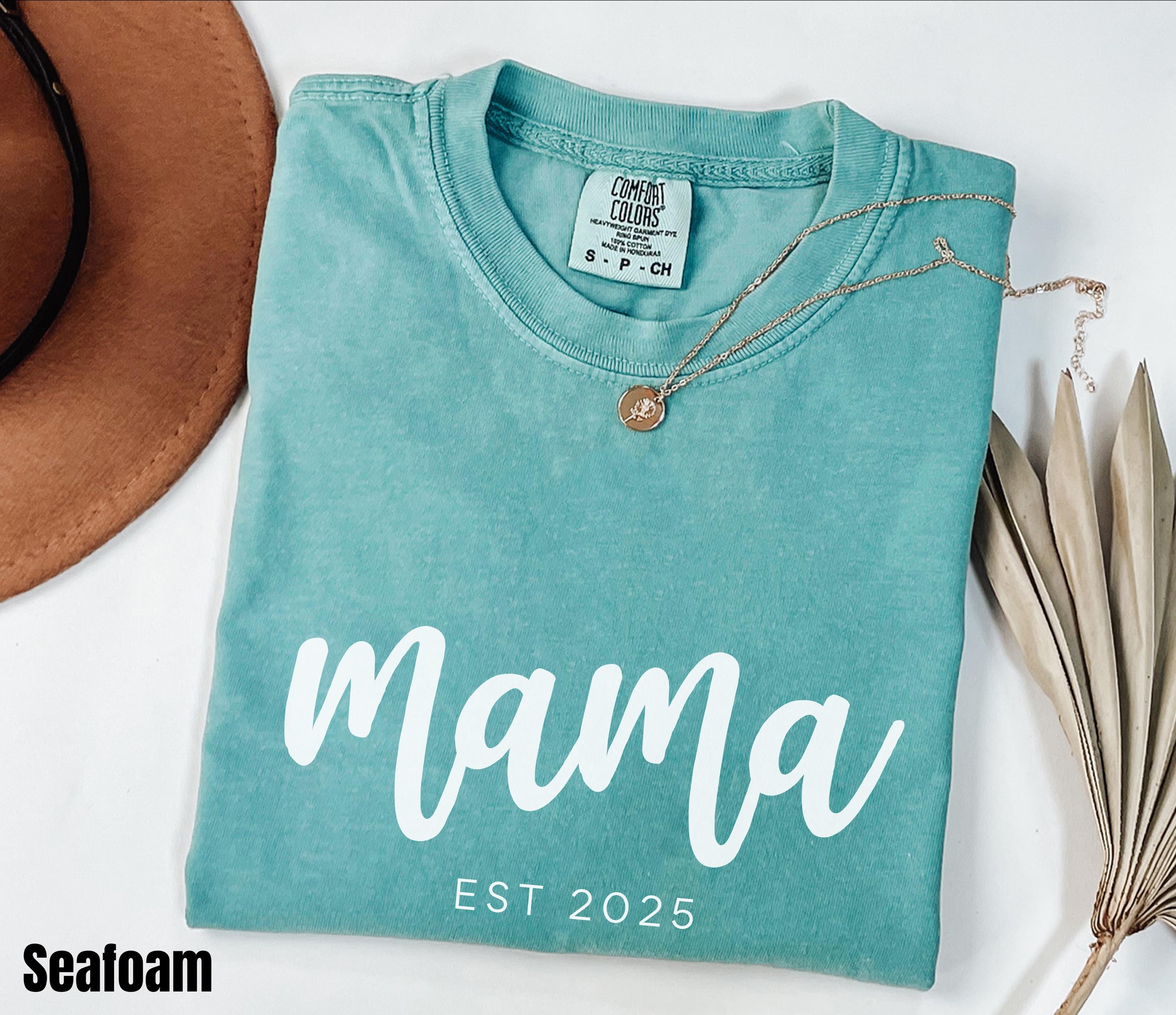 mama est 2025 t shirt custom mama tee for pregnancy announcement personalized mothers day shirt rudtq scaled