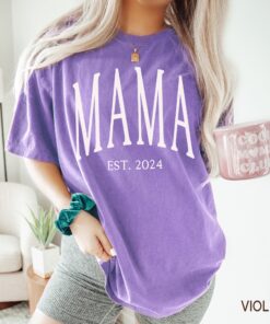 mama established 2024 shirt for new moms cute oversized t shirt mothers day gift personalized mom life tee s8bkk