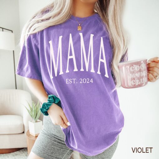 mama established 2024 shirt for new moms cute oversized t shirt mothers day gift personalized mom life tee s8bkk