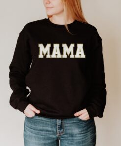 mama glitter sweatshirt with letter patch embroidery for new moms perfect for mothers day cute mom shirt khul1