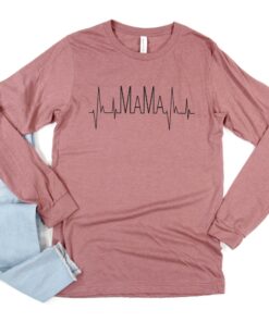 mama heartbeat shirt for mothers day best mom gift trendy long sleeve tee for moms and moms to be ibbk9