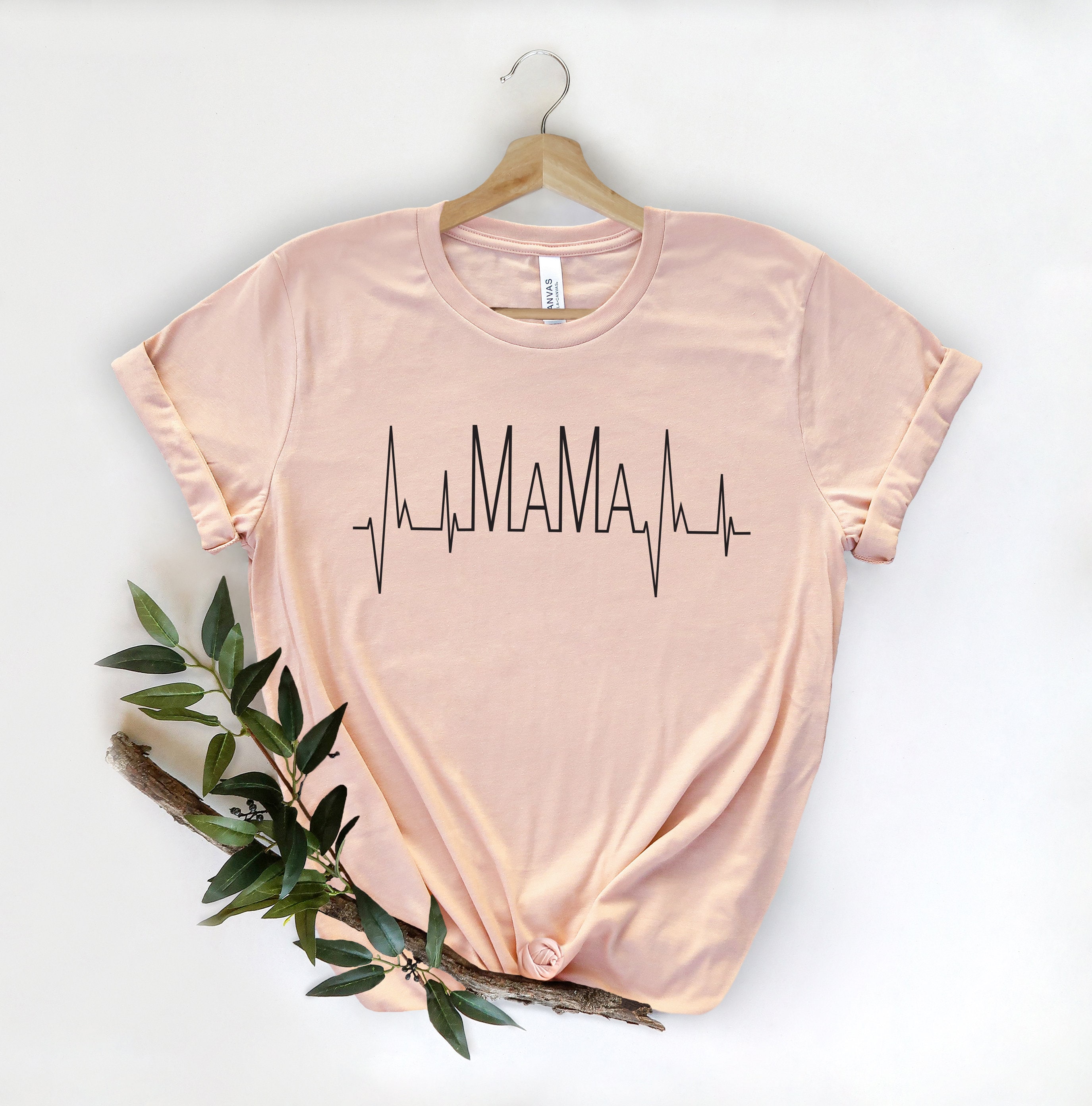 mama heartbeat shirt for mothers day best mom gift trendy long sleeve tee for moms and moms to be