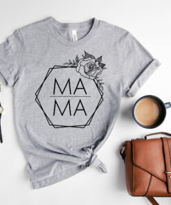 mama hexagon t shirt for mom life cute mothers day tee personalized gift for her rose squared design yvapm