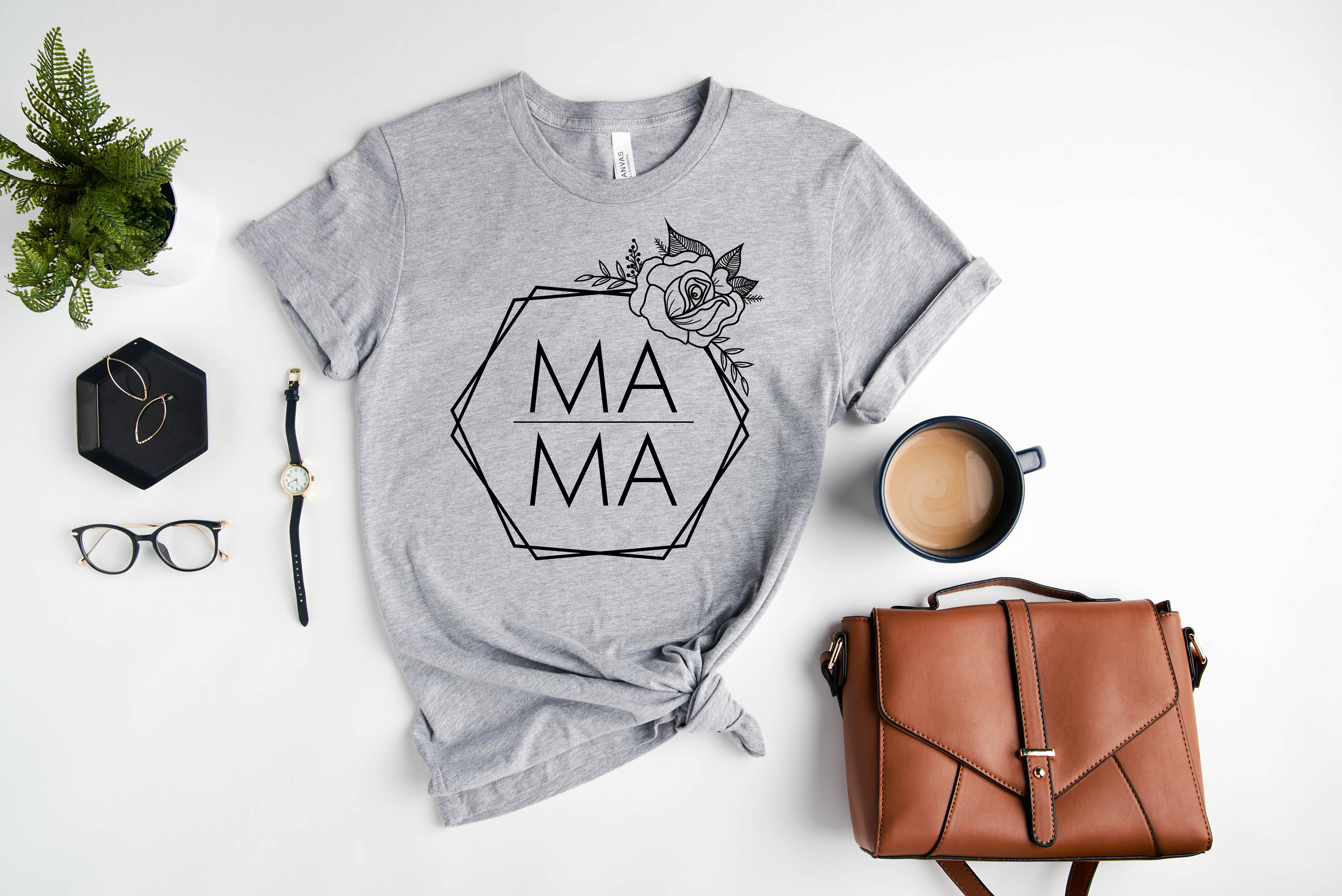 mama hexagon t shirt for mom life cute mothers day tee personalized gift for her rose squared design yvapm scaled