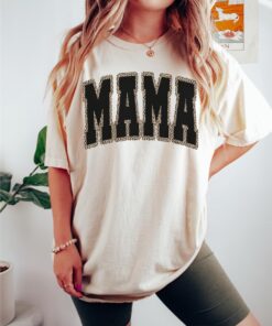 mama leopard print shirt retro mama varsity tee cute mom life t shirt for mothers day new mom pregnancy announcement pq3vp