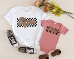 mama mini checkered shirt matching mama and me family shirts retro style mom life t shirt perfect for mothers day jgno8