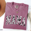 Mama Pink Cow Western T-Shirt for Women Retro Varsity Style Cute Mom Life Shirt Ideal for Mothers Day Gifts