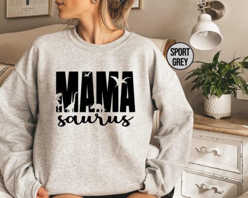 mama saurus sweatshirt for dinosaur lovers funny mom life shirt family outfit unique dinosaur mom gift m4huh scaled