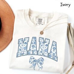 mama shirt in blue ribbon color cute mom t shirt for mothers day gifts bow design chinoiserie style shirt vtu4k scaled