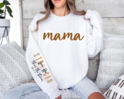 mama stronger than the storm sweatshirt with positive quotes for moms motivational mom life apparel and birthday gift cyt5w