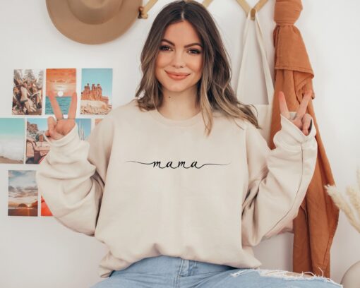 mama sweatshirt for new moms pregnancy announcement gift cute mama shirt personalized mom gift for christmas 0vtnc scaled