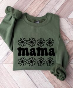 mama sweatshirt with wildflowers design for new moms personalized mothers day gift baby shower pregnancy gift est 2024 i4dqp