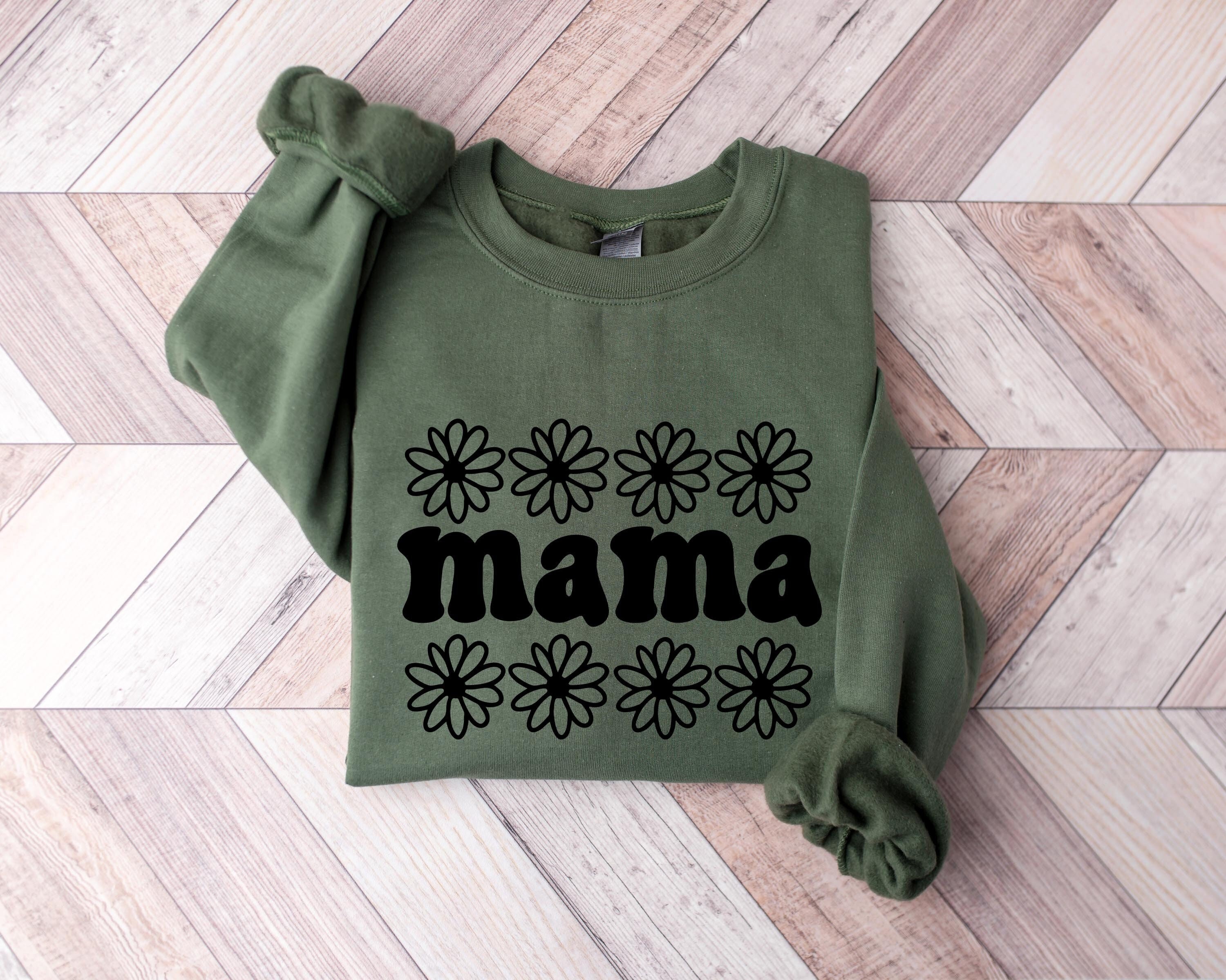 mama sweatshirt with wildflowers design for new moms personalized mothers day gift baby shower pregnancy gift est 2024 i4dqp scaled