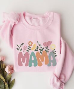 mama sweatshirt with wildflowers for new moms personalized gift for mothers day baby shower and pregnancy obxy9